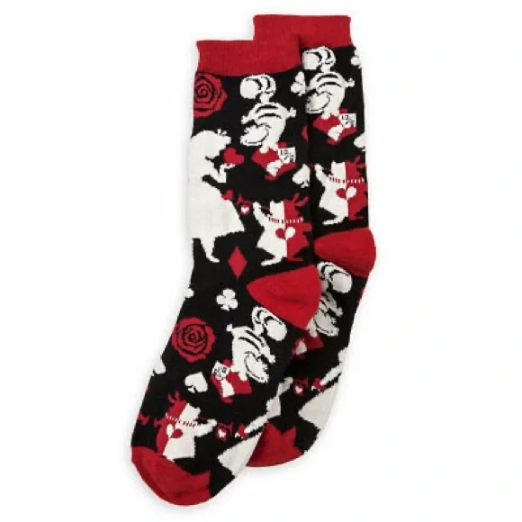 New Disney Parks VERA BRADLEY ALICE IN WONDERLAND Roses Socks - Womens S… - Picture 2 of 4